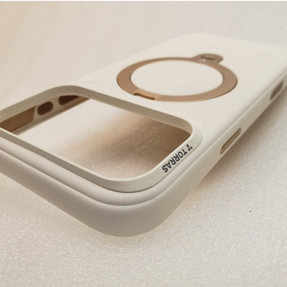 TORRAS Ostand Ring Magnetic Case with Stand for iPhone 17 Pro Max (White)